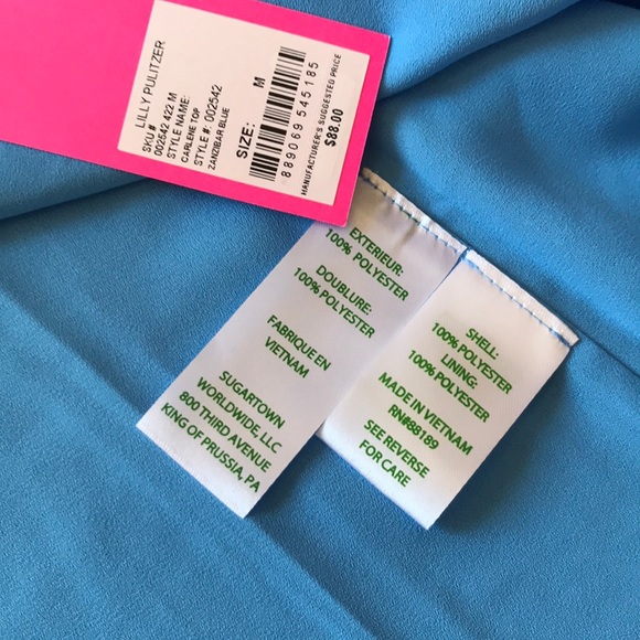 Lily Pulitzer Zanzibar Blue Carlene Tank Top - Picture 5 of 5